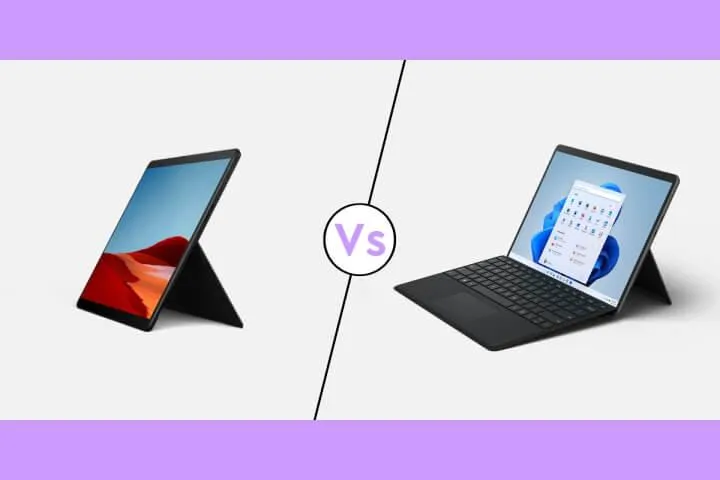 cổng kết nối thì Surface Pro X, Surface Pro 8